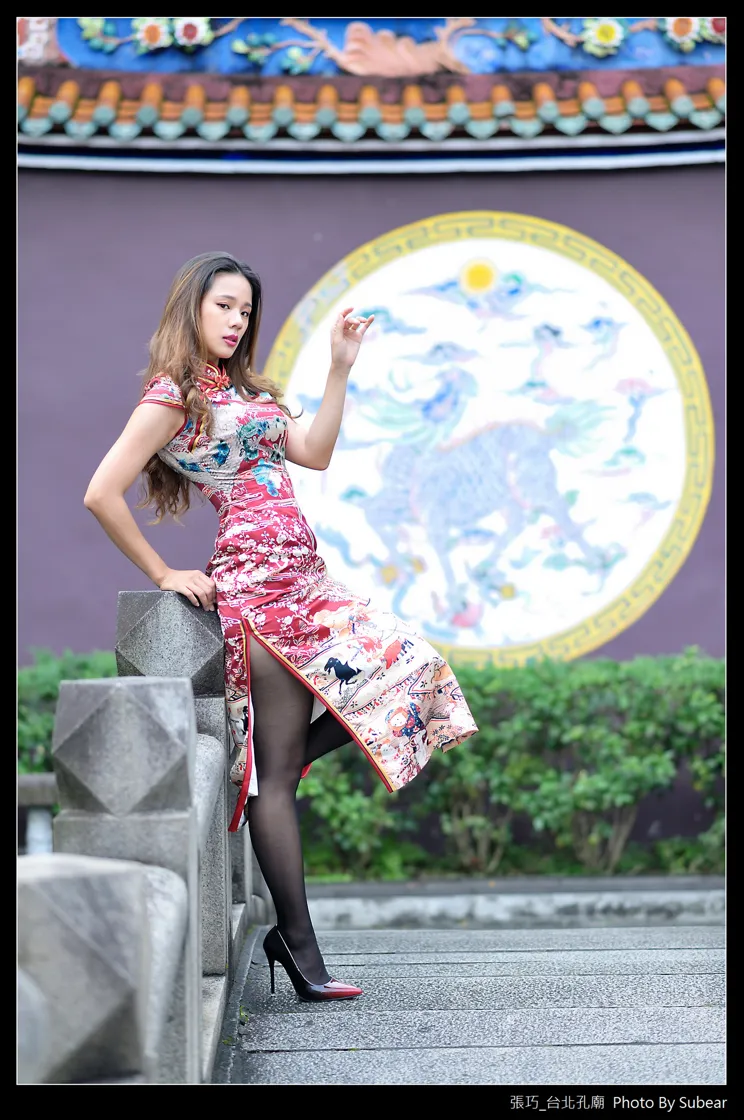 [Mzsock] NO.098 Zhang Qiao cheongsam black silk high heels beautiful legs street photography#[54P]-16